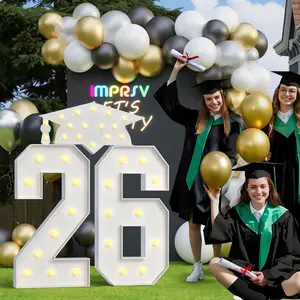 Graduation Decorations Class of 2026, 4FT Marquee Light Up Numbers 26 for Kindergarten Preschool High School Graduation Party Decor