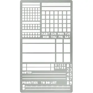 No.423 Metal Stencil for  Journaling, Bookmark, Planning, Banners, Lines, Lists, Planner , Habit , Dot Journal Stencil for Diary, Template, Scrapbook