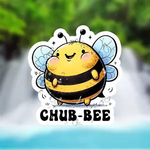 Honey Propolis Sticker, Matte Surface Cartoon Bee Design, Irregular Shape, Disposable, Suitable for Laptops, Cars, Suitcases, Bumpers, Refrigerators - Suitable for Glass and Metal Surfaces