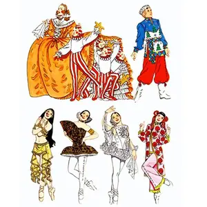 Nutcracker Ballet ACT 2 Cardboard  Ornaments