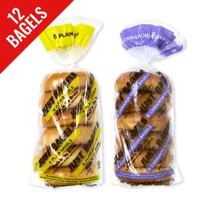 Just Bagels 12 Plain and 12 Cinnamon Raisin Bagels Non-GMO Authentic New York Style Chewy Crunchy Bagels Made in Da Bronx