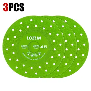LOZLIN 1PCS/3PCS 115mm Diamond Saw Blades For Cutting And Grinding Tile And Marble,Ceramic, 45 Degree Chamfered Cutting Disc Porous Design, Angle Grinder Tools,father'sdaygifts