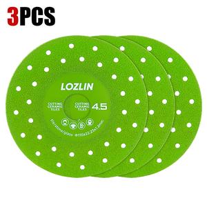 LOZLIN 1PCS/3PCS 115mm Diamond Saw Blades For Cutting And Grinding Tile And Marble,Ceramic, 45 Degree Chamfered Cutting Disc Porous Design, Angle Grinder Tools,father'sdaygifts