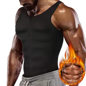 Men's Sauna Vest,Waist Trainer Vest,Compression Suit,Corset Body Shaper,Neoprene Zipper Tank Top Workout Shirt