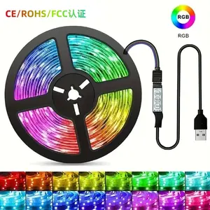 Cross-Border Hot 5050rgb Light Belt Set USB Cable Control TV Background 5V Low Voltage Self-Adhesive Led Atmosphere Light Bar High Speed video game