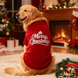 Soft and Comfortable Two-tone Pet Christmas Clothes Large Dog Christmas Four-legged Vest Suitable for Large Dogs