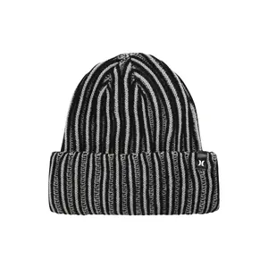 Hurley Mens Beanie - Two Tone Double Layered Cable Knit Acrylic Beanie for Men - Deep Fit Winter Hat Beanies for Men