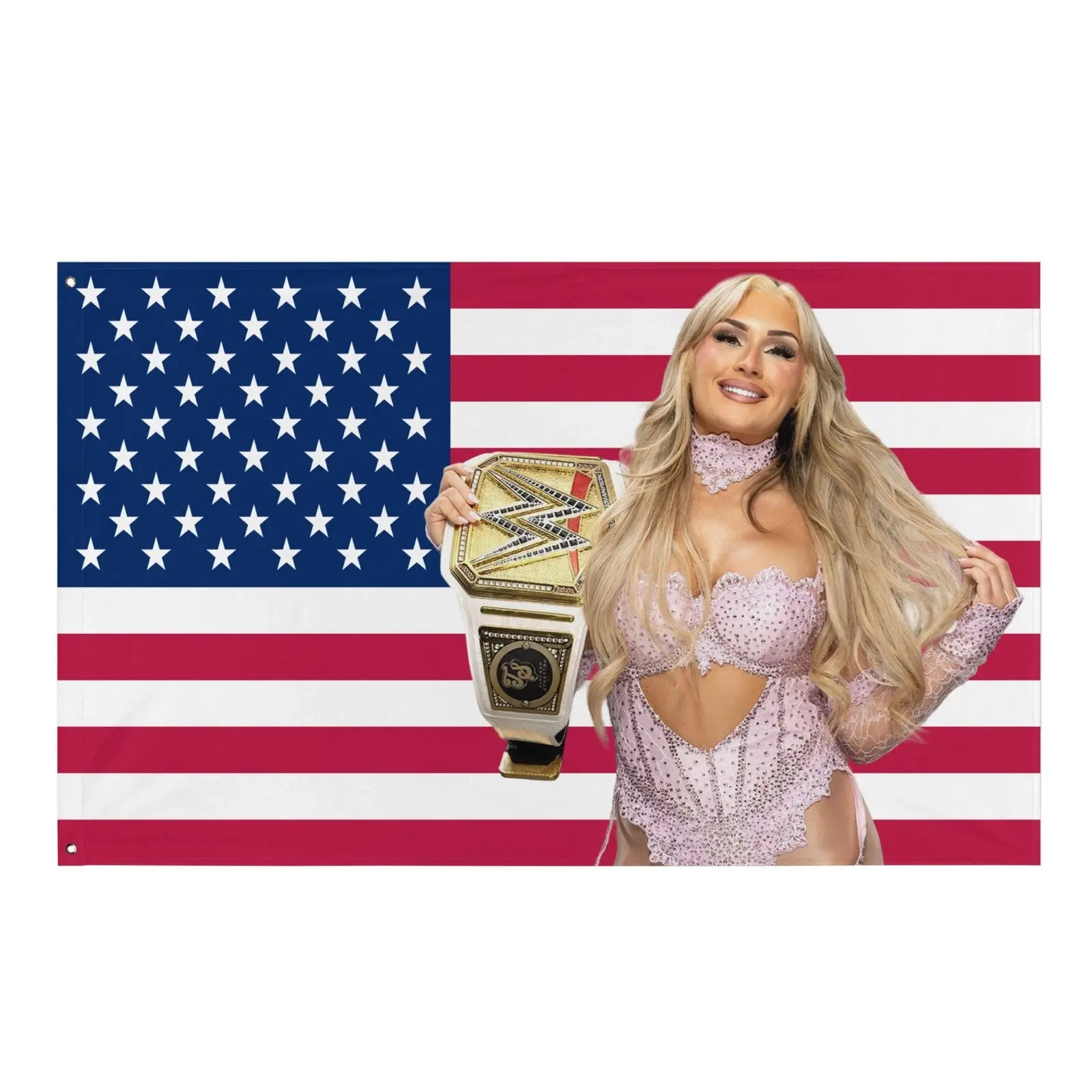 Tiffany Stratton American Flag Tapestry – “Aerial Queen” WWE Wall Art - WWE Superstar Wrestling Home Decor WWE Wrestling Wall Flag Banner, Pro Wrestling Room Decor for Bedroom, Vintage Wrestler Gift for Men & Women