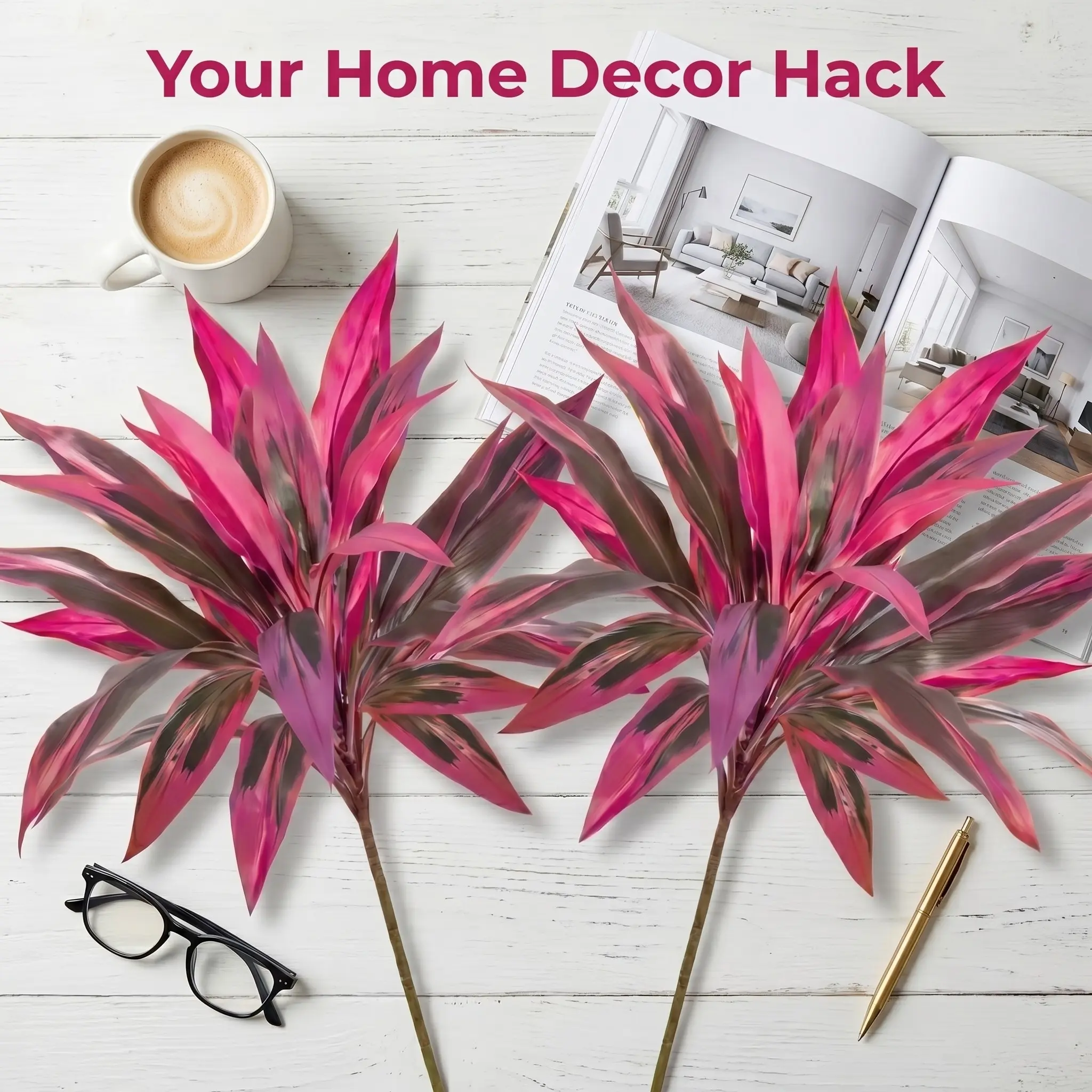 2-Piece Large Realistic Artificial Boston Fern Artificial Bamboo Dragon Blood Tree Plant Set, Decorative Fake Plant, Faux Artificial Plants, Artificial Plants, Perfect for Decorative Home Decor, Weddings, Hotels, Courtyards, Anniversary Celebrations