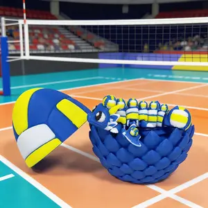 3D Printed Cute Volleyball Dragon + Egg Set Model, Plastic Desktop Decor Sculpture, Holiday Gift, Fun and Unique Decoration