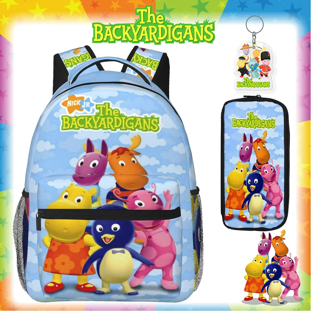 The backyardigans Backpack Large Capacity Backyardigans Daily Commuter Bag for Outdoor Hiking Business, Cartoon Casual The backyardigans merch Laptop Daypack for Women Men & Gift Giving