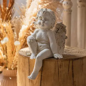 Vintage Angel Statue, 1 Count Retro Angel Figurine, Garden Decor Ornament, Home Decor Supplies for Living Room Bedroom Garden