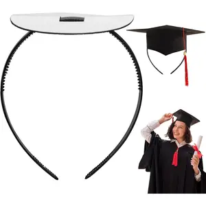 Graduation Cap Headband, Grad Cap Headband Secures Your Grad Hat and Hairstyle, Firm Anti-fall Hair Band for Graduation Hat, Upgrade Insert Headgear Accessories for Graduates