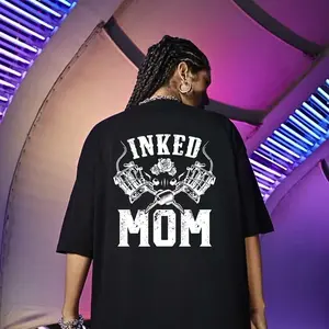 Inked Mom Tattoo Graphic T-Shirt, Cool Mom Streetwear Tee, Tattoo Lover Gift for Mothers