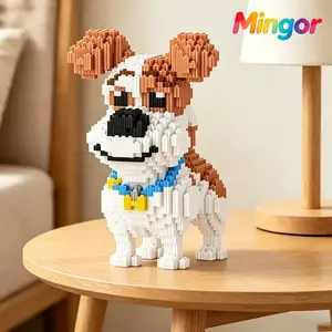 9.9" Jack Russell Terrier Micro Building Blocks| Kawaii Puppy DIY Desk Decor