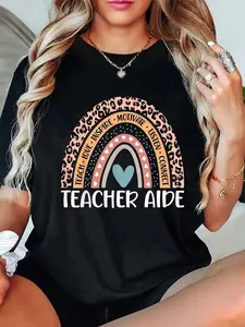 100% Cotton Teacher Aide 100th Day Of School Teacher Assistant T-Shirt