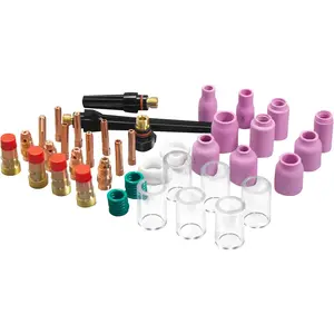 Welding Torch Accessories Kit, Stubby Gas Lens#12 Glass TIG Cup Kit for WP-17\/18\/26