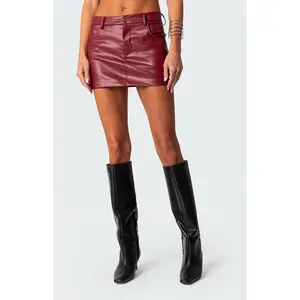 Edikted Women's Maya Faux Leather Mini Skirt - Multicolor