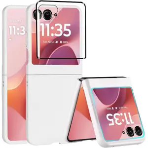 Case for Motorola Razr 2025,Razr 2025 Phone Case with Screen Protector,Slim Thin Shockproof Protective Bumper Cover for  Razr 2025,White