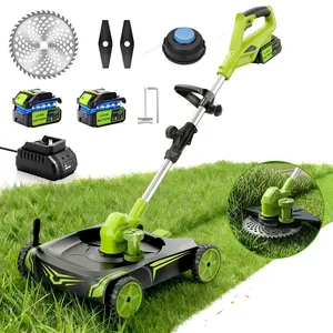 12-Inch Electric Weed Wacker & Eater with Detachable 4-Wheel Base
