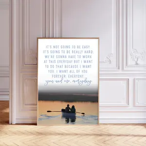 "You and Me Everyday" Quote Canvas Poster Print, Romantic Movie Unframed Wall Art, Home Decor Decoration