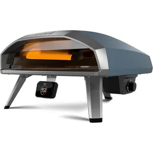 Propane Gas Pizza Oven – 18" Gas Powered Outdoor Oven with 28 mBar Regulator and Gas Hose, Gas powered Portable Pizza Oven - Slate Blue