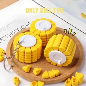 Mini key pendant AB Corn Magic Cube Decompression Brain Burning Magic Cube Versatile Fidget Type Tetris Puzzle Keychain