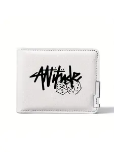 Men's Japanese-style Chinese character wallet - double-fold design, gold-toned hardware, lightweight and durable, with multiple card slots and a cash pocket, Stylish Wallet