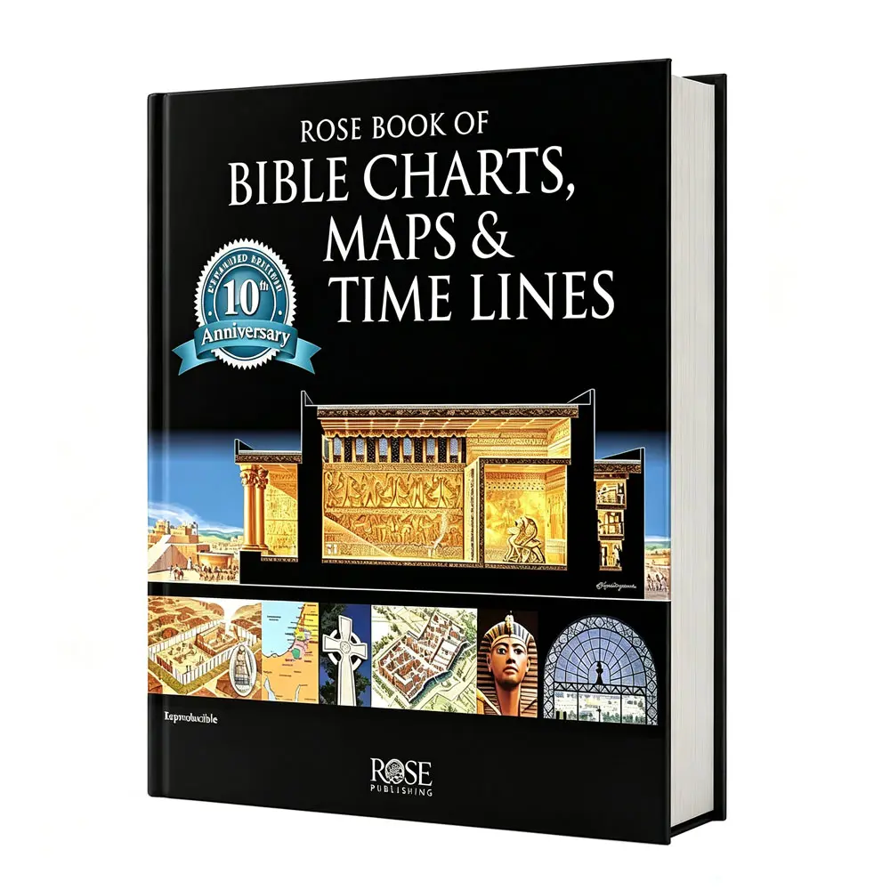 Rose Book of Bible Charts, Maps & Timelines 10th Anniversary Expanded Hardcover | Christian Study Decor Book