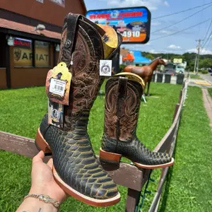 Men Python Print Boots
