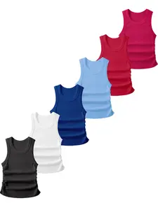 Women's Solid Color Ribbed Sports Tank Top, Breathable Comfortable Sleeveless Top for Yoga Gym Workout, Ladies Sportswear for All Seasons, Activewear, Breathable Workout Tops Ruched