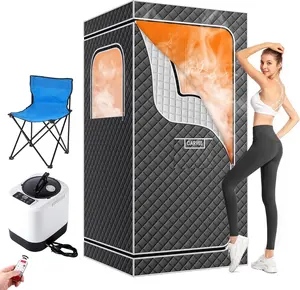 Portable Sauna Box for Home with 4L 1500W Steamer & 99 Min Timer, Large Foldable Sauna Tent with 600D Oxford, Explosion-Proof Zipper for Personal Home Spa, 71”×36”×36”, Grey