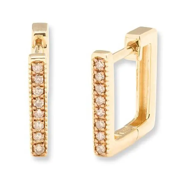 Rarities Fine Jewelry Rarities Gold-Plated 1/6ctw Diamond Square Huggie Hoop Earrings