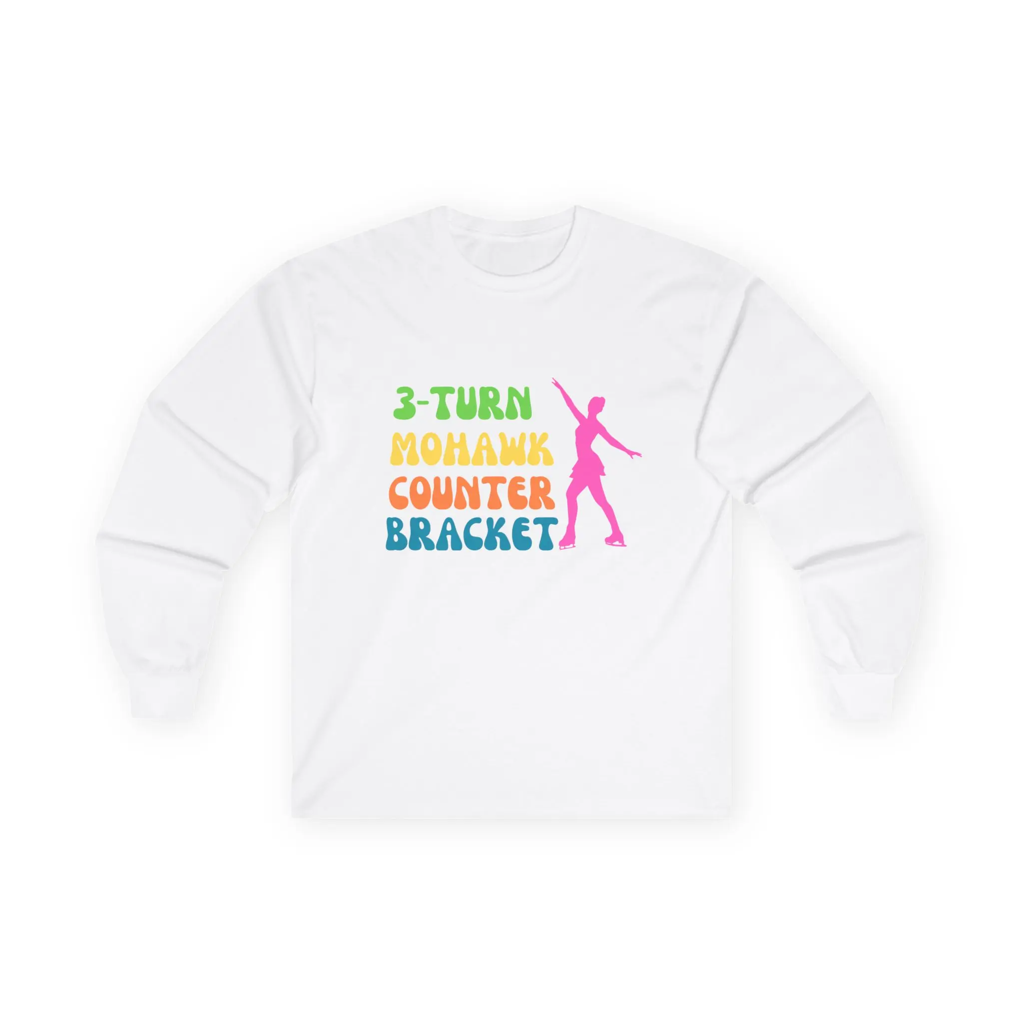 Turns Figure Skating Long Sleeve Tee | Ultra Cotton Skater Shirt | 3 Turn, Mohawk, Counter, Bracket Design | Ice Skater Gift.