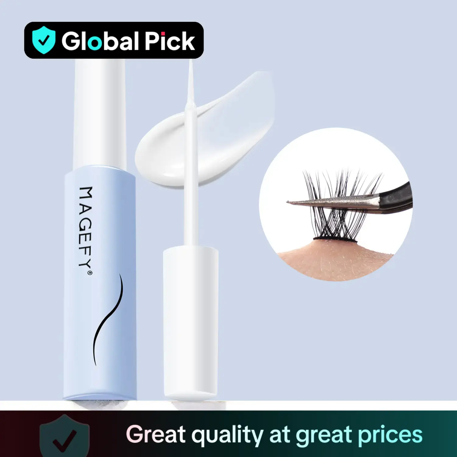 Super Strong Hold Waterproof Eyelash Adhesive for Eyelashes Extensions, Long Lasting False Eyelash Glue, Beauty & Personal Glam Eye Makeup Product, La