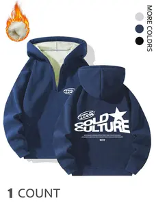 TikTok Viral 2025 Cold Culture Sherpa-Lined Hoodie – #BlackFriday #TikTokShopBlackFriday Edgy Streetwear, "COLD CULTURE" Graphic Print + Fleece-Lined Warmth, Long Sleeve, Oversized Half-Zip Fit for #WinterFashion #FallFashion Bold Casual Outfits