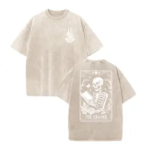 The Reader Tarot Card Front And Back Printing Shirt, Skeleton Reading T-shirt, Book Lover Gift For Women, Book Lover Tee, Tarot Card Shirt