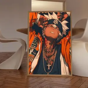 Ebonic Black Anime Wall Art Unframed, Afro Urban Culture Street Print, Dreadlock Painting, Black Owned Gift Shop Poster, Man Cave Decor artistic poster Photo Artwork