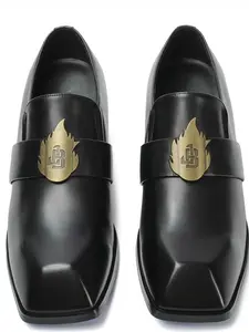 THE JB NIGHTWALKER II Solid Black Color Extended Invisible Heel(7cm) Shoe Elegant Leather Fashion Footwear