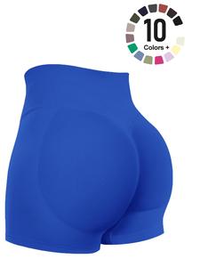 women's solid ruched high waist sports shorts, gym shorts, breathable comfortable seamless skinny shorts, gym clothing, ladies sportswear for indoor outdoor wear