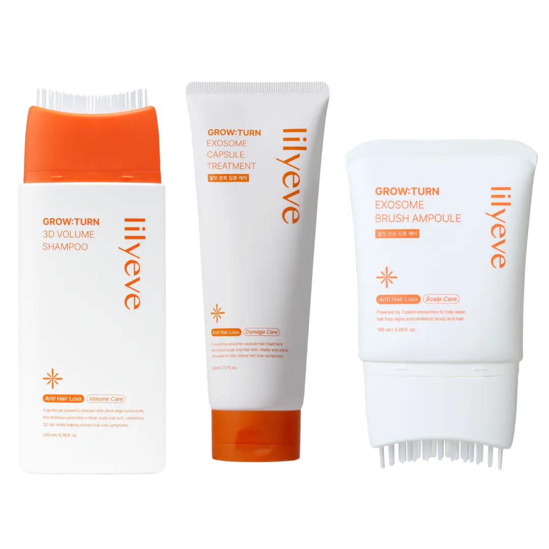 Lilyeve GROWTURN Hair Growth Set | Hair Growth Serum, 3D Volume Brush Shampoo & Capsule Treatment for Hair Thickening & Scalp Care Deep Repair Conditioner Conditioner Haircare Repairing