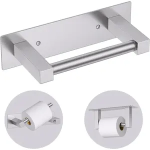 Brushed Nickel Paper Holder Wall, Stainless Paper Dispenser Paper Holder, Large Tissue Roll Holder