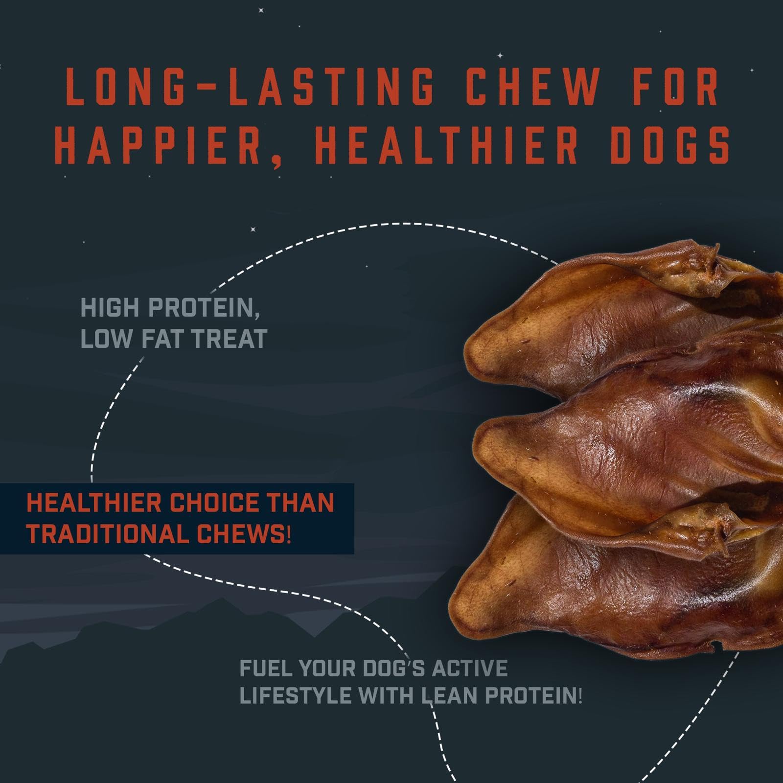 Wild Wolf USA Pig Ears (5 Pack) 100% Natural Dog Chew Treat - Sourced and Baked in The USA - Healthy, High Protein Dog Snack