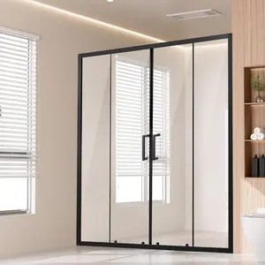VEVOR Frameless Shower Door, 58-59 Wx 75 H in, Shower Sliding Glass Door with 5/16 in(8mm) Clear SGCC Tempered Glass, Waterproof Shatterproof Stainproof with Stainless Steel Hardware, Matte BlackVEVOR Super Brand Day