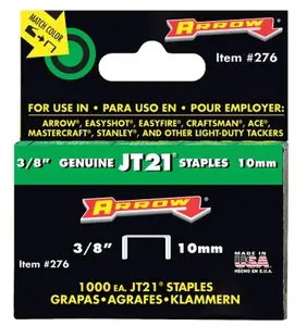 Arrow Fastener Co. .38in. JT21 Staples 276