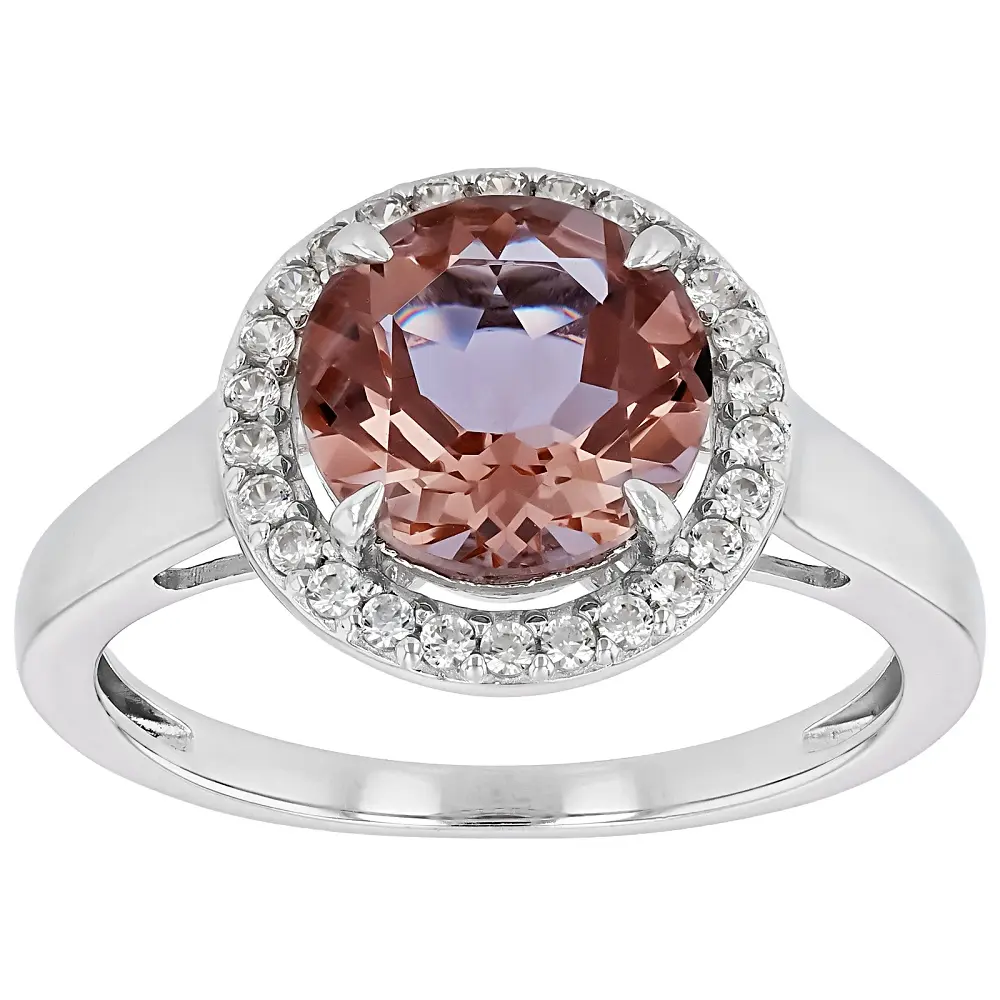 JTV Color Change Zandrite(R) with White Zircon Rhodium Over Sterling Silver Ring 2.33ctw