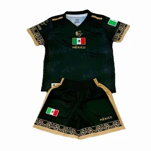 Mexico Soccer Set Black Color 2025 Unisex Jersey & black  Shorts