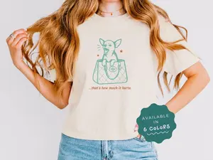 Showgirl Dog Boxy Tee, Funny Pet Graphic Shirt, Cute Aesthetic Outfit
