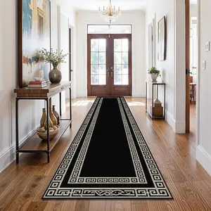 Geometric Pattern Kitchen Runner Rug, 1 Count Non-slip Soft Floor Mat, Decorative Carpet for Home Living Room Kitchen Corridors Stairs Laundry Room