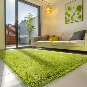 FAMVAL Large Size Plush Rugs Big Fluffy Area Rug Non-slip Soft Shaggy Carpet Mats for Livingroom Bedroom Nursery Home Decor Green Christmas gifts
